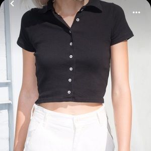 Brandy Melville John Galt black crop top